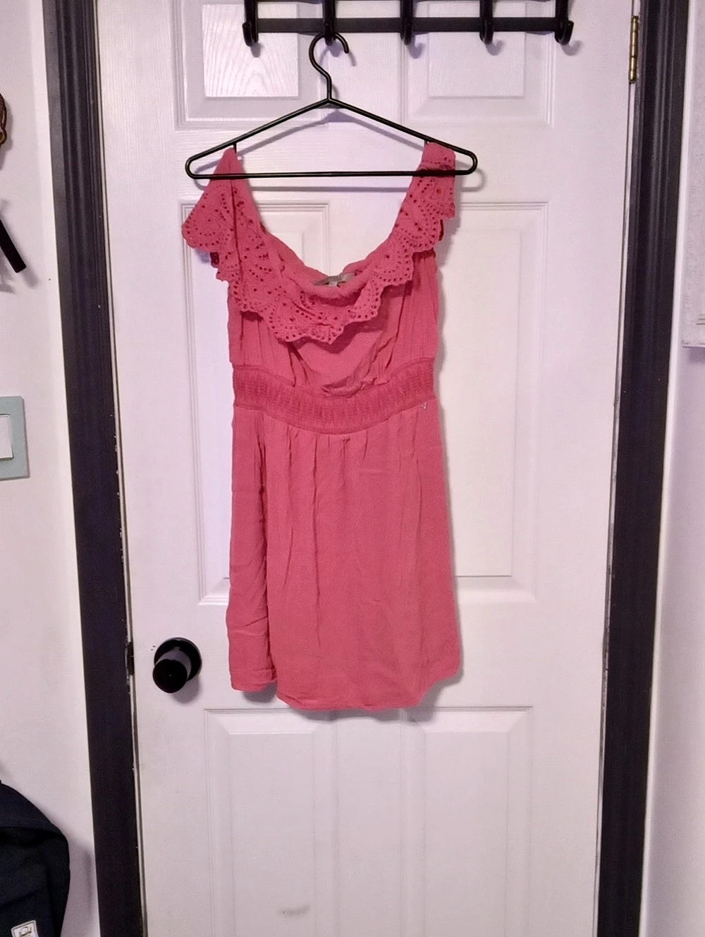 Guess Pink Ruffle Mini Dress
